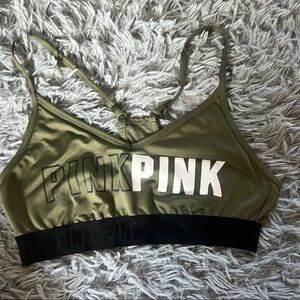 PINK Victoria's Secret Olive Green Sports Bra